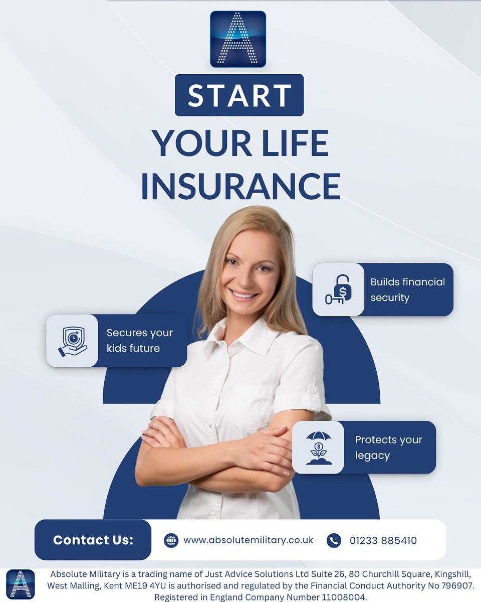 Absolute Military (@_absoluteinsure) on Twitter photo Secure your family’s future with the right life insurance plan today. For your peace of mind, we’re here with you every step of the way.
Call us: 01233 885410
Email: info@absolutemilitary.co.uk
#LifeInsurance #FamilyFirst #FinancialSecurity #PeaceOfMind #AbsoluteMilitary Secure your family’s future with the right life insurance plan today. For your peace of mind, we’re here with you every step of the way.
Call us: 01233 885410
Email: info@absolutemilitary.co.uk
#LifeInsurance #FamilyFirst #FinancialSecurity #PeaceOfMind #AbsoluteMilitary