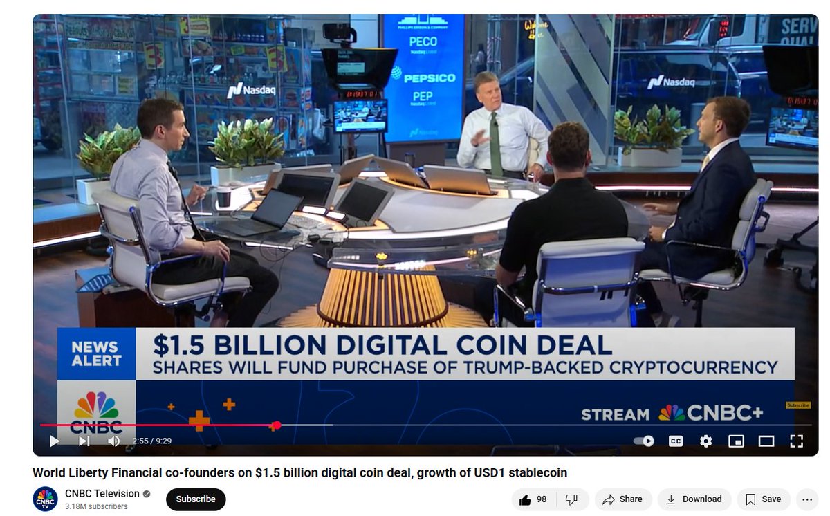 Breaking: $WLFI just popped up on <a href="/CNBC/">CNBC</a> , turning market chatter into breaking news. And yes, it’s making waves with a $1.5 billion crypto treasury move because small headlines just aren’t its style.

<a href="/worldlibertyfi/">WLFI</a> 
Wake up, crypto world!

youtube.com/watch?v=hC6Hz9…