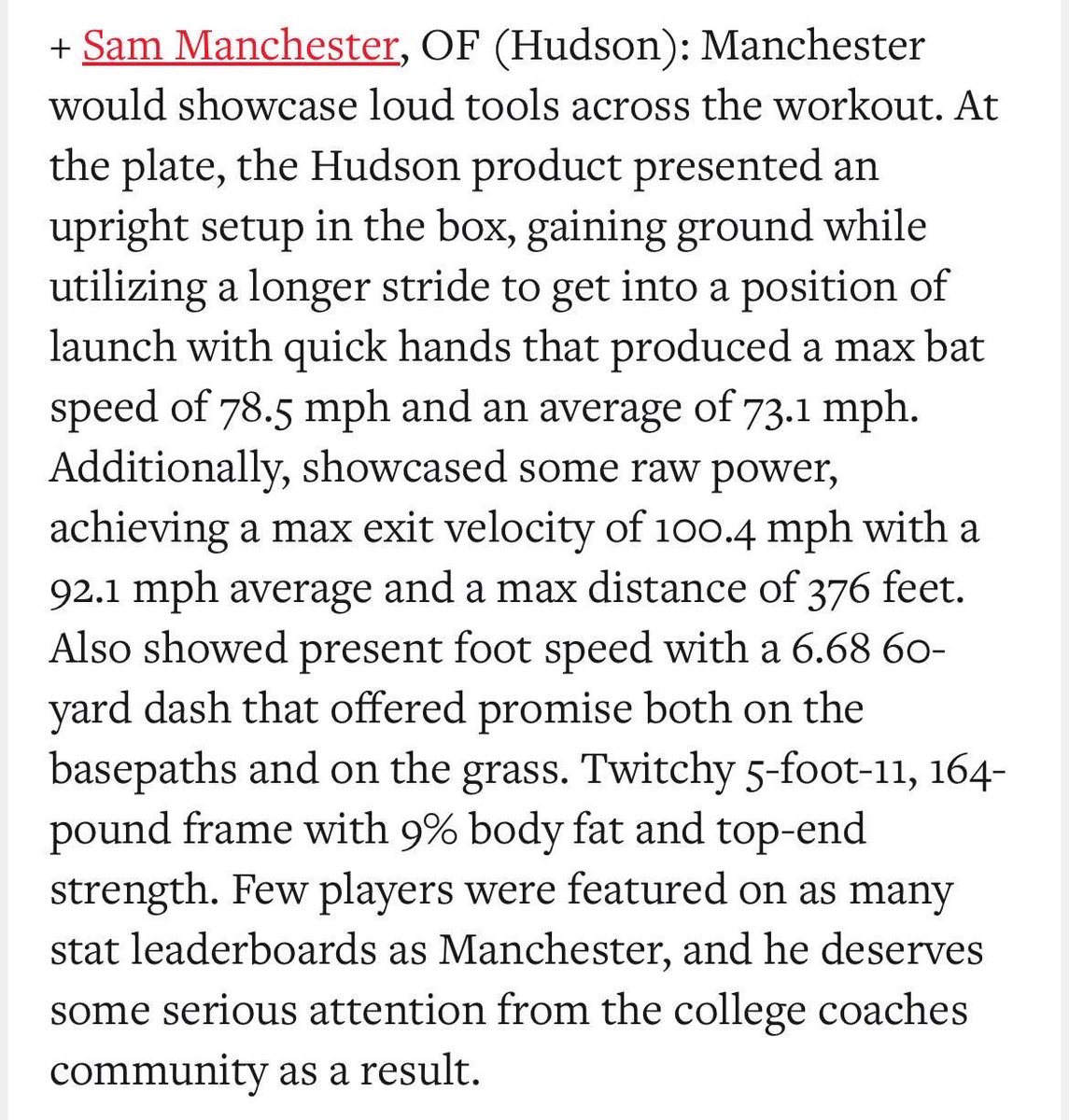 SamManchester07's tweet image. Thank you @PrepBaseballWI for the write up on the top take aways from State Games. 

@PB_Uncommitted @Hud_BaseballWI @ImpactSportsW @brentblegen