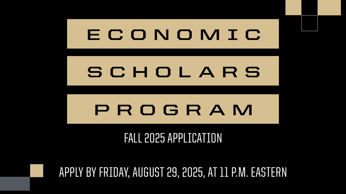 Purdue University Research Center in Economics (@purduepurce) on Twitter photo Hello <a href="/LifeAtPurdue/">Purdue University</a> undergrads! See if you meet the requirements to apply for PURCE's unique Econ Scholars Program. Earn scholarship $, read classic econ texts, and discuss ideas over dinner w/your prof  and fellow scholars. business.purdue.edu/centers/purce/… Hello <a href="/LifeAtPurdue/">Purdue University</a> undergrads! See if you meet the requirements to apply for PURCE's unique Econ Scholars Program. Earn scholarship $, read classic econ texts, and discuss ideas over dinner w/your prof  and fellow scholars. business.purdue.edu/centers/purce/…