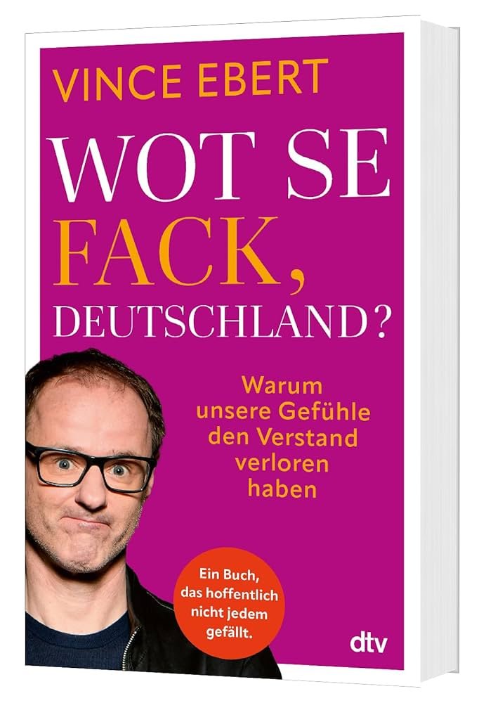 Sie: "Du musst schon ein wütendes Boomer-Buch mit hängengebliebenem Wortspiel im Titel schreiben, wo du auf dem Cover eine Grimasse ziehst, wenn du denkst, dass wir fi**en"

Er: