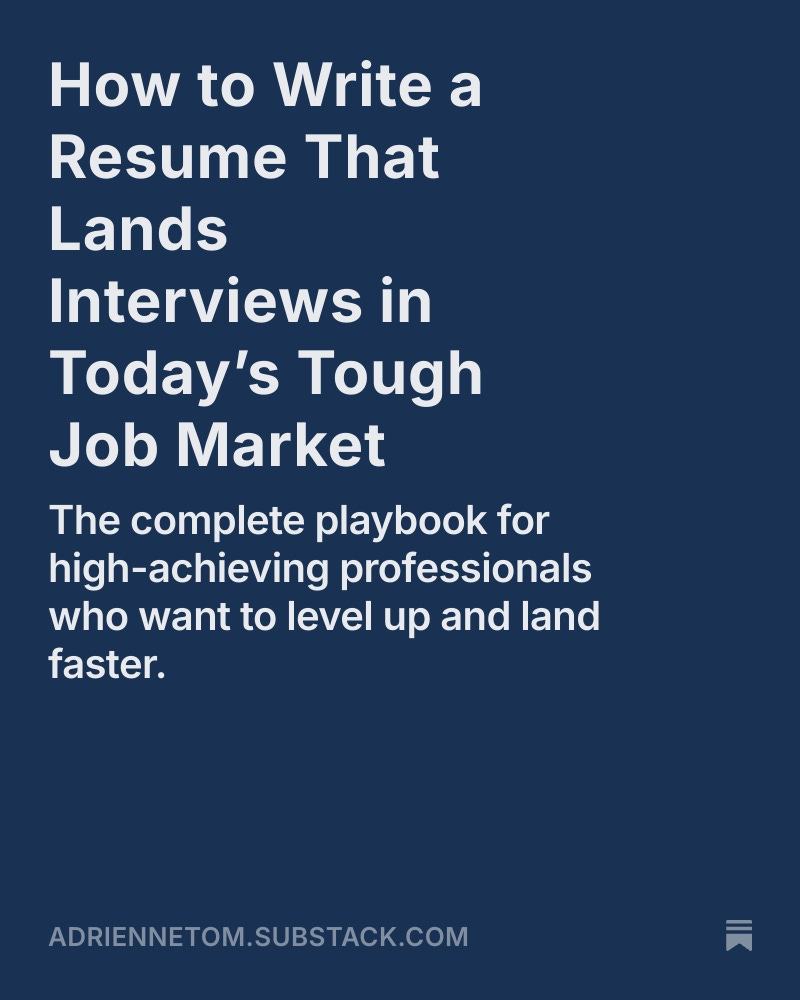 No one hires you for what you were responsible for. They hire you for what you delivered.  Subtle shifts in resume content and positioning can have a huge impact in today's crowded job market. Here's how: adriennetom.substack.com/p/how-to-write… #resume