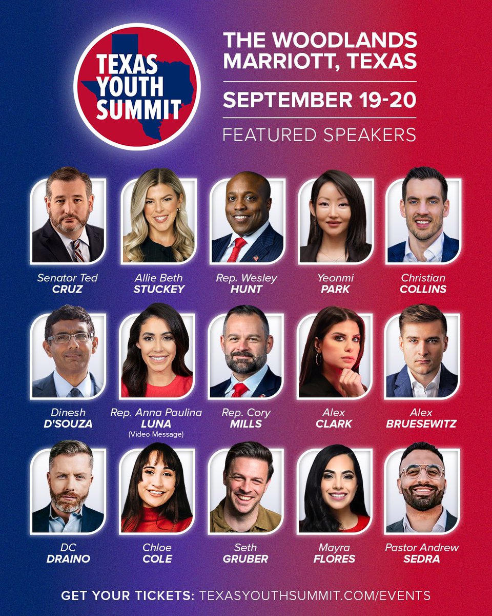 🚨 JUST ANNOUNCED 🚨
<a href="/DC_Draino/">DC_Draino</a> is joining the 2025 Texas Youth Summit in The Woodlands, TX! 🇺🇸🔥

📅 Sept 19–20 | 📍 The Woodlands Marriott
🎟 texasyouthsummit.com/events
💥 Ages 12–26: Code LONESTARYOUTH = $1 tickets!

Sharing the stage with:
<a href="/tedcruz/">Ted Cruz</a> • <a href="/conservmillen/">Allie Beth Stuckey</a> •