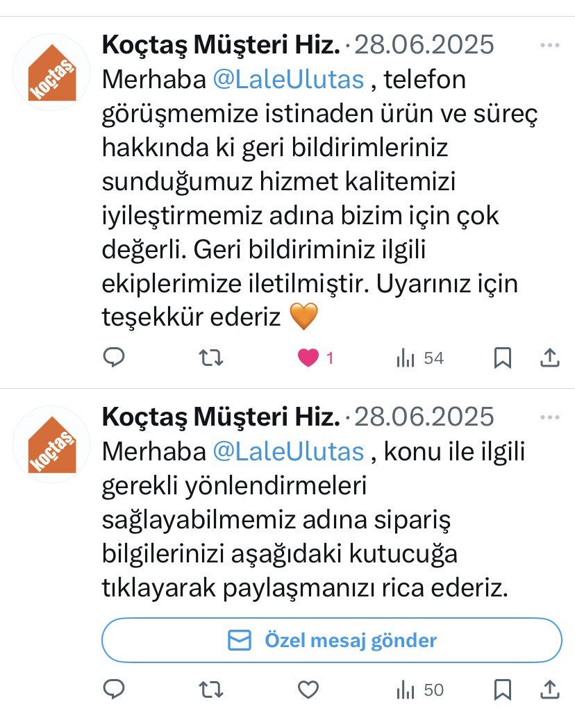 LaleUlutas's tweet photo. @KoctasDestek @Koctas @DHLExpressTR 28 Haziran’da da benzer nazik cümleleri kurmuştunuz ama bugün 12 Ağustos ve hiçbir gelişme yok!! https://t.co/ggCZHjb76l