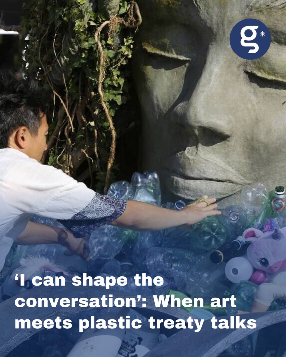 GenevaSolutions's tweet photo. Plastics treaty talks in Geneva are slipping back into stalemate. Can a Rodin-inspired sculpture outside the UN’s Palais des Nations jolt a faltering multilateralism to life? 

✍️@mi_langrand spoke with artist @thevonwong 

➡️ https://t.co/Zm5prBYW9s https://t.co/5MYQXlKgFU