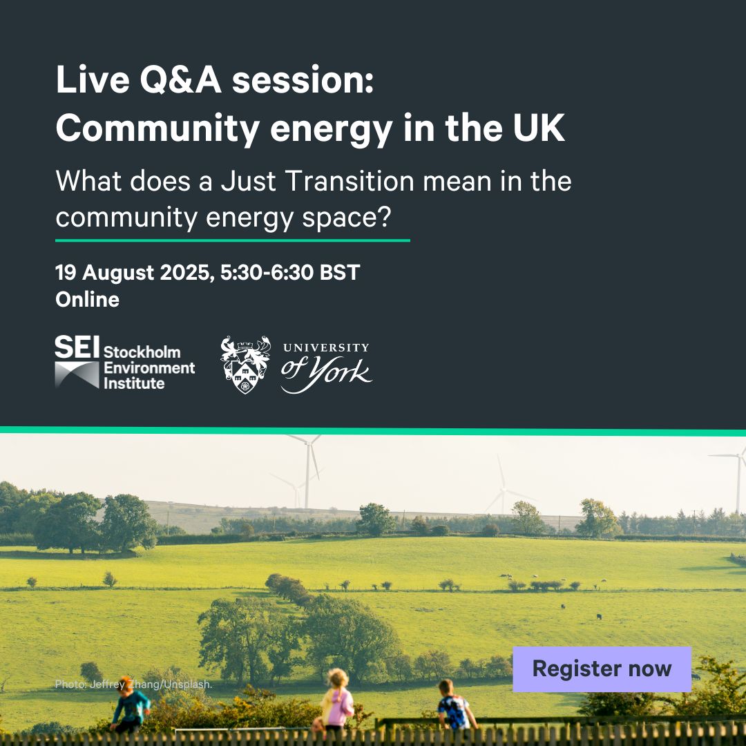 SEIresearch's tweet image. ⚖️🔋 What does a just transition mean for #CommunityEnergy in the UK?

Join our live Q&amp;amp;A with Fraser Stewart on how community energy can drive a fairer #NetZero, and why justice must be at the heart of the UK’s energy future.

👉 Find out more: buff.ly/5gXjykO