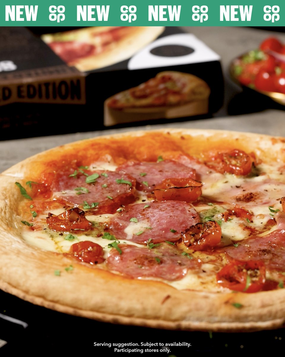 🆕 Your new favourite pizza! 🚨 The <a href="/coopuk/">Co-op</a> Irresistible Wood Fired Prosciutto Cotto, Salami &amp; Pesto is not to be missed 🍕 coop.uk/45wfaDM
