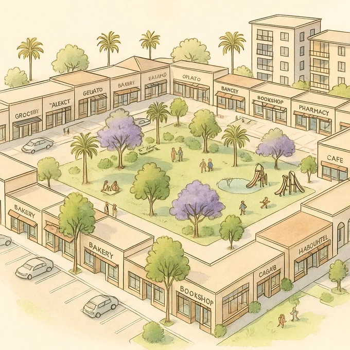 why aren't there more shopping malls that have cars on the outside, and greenery on the inside? cost? lack of demand?