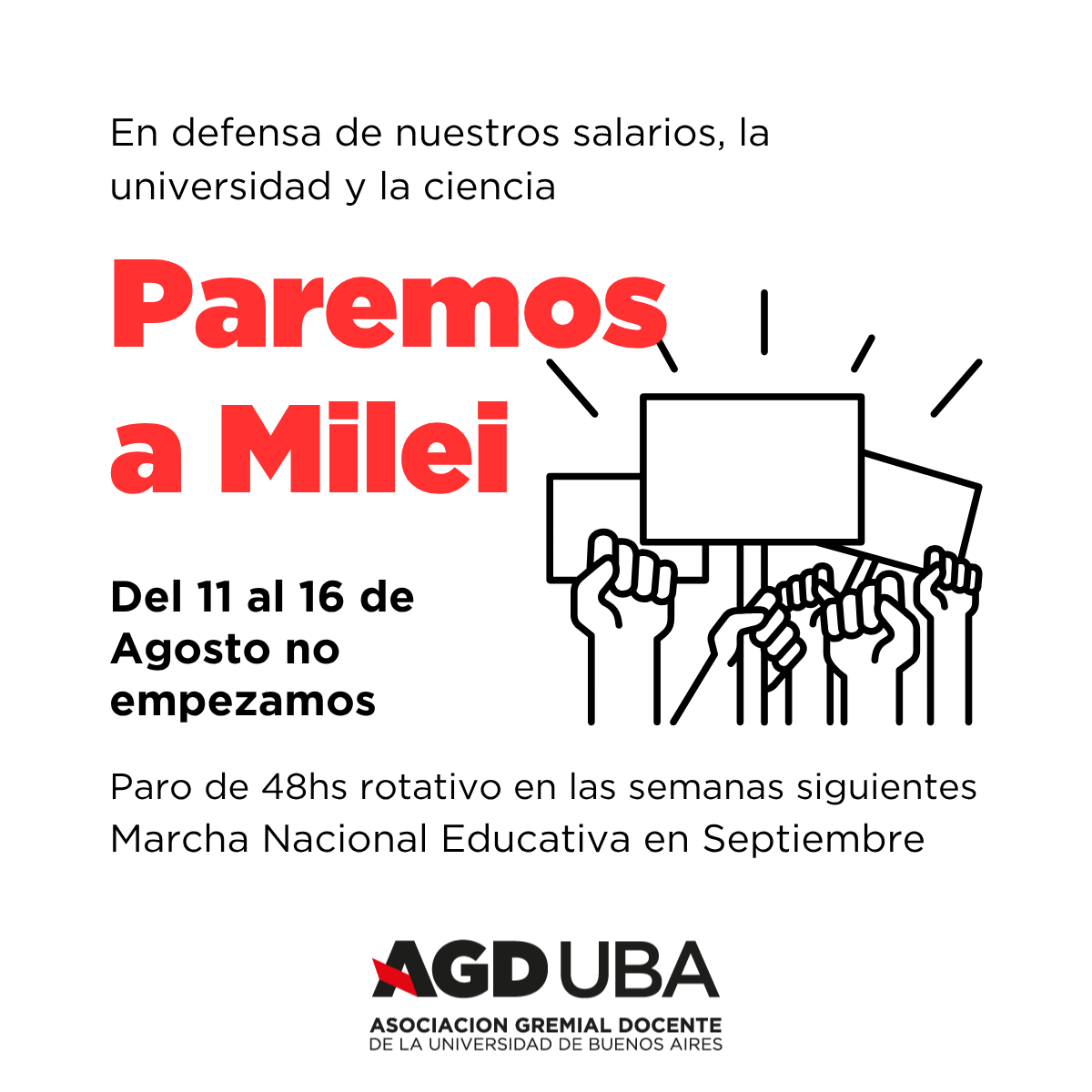 UbaAgd's tweet photo. Esta semana debería haber comenzado el segundo cuatrimestre, pero no fue así ¿Por qué paramos la primera semana de clases? En este hilo te damos 10 razones. https://t.co/2Hlgo0chfw