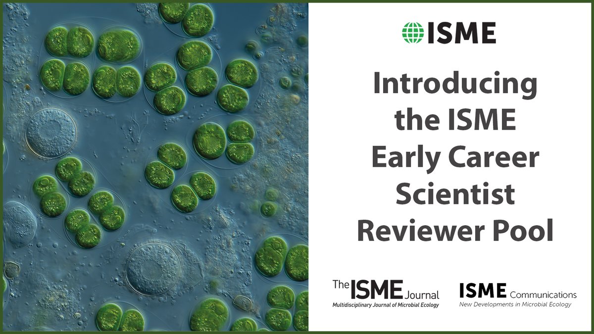 ISME_microbes's tweet image. The ISME Early Career Scientist Committee and ISME Publications welcomed 102 early career scientists to the inaugural ISME Early Career Scientist Reviewer Pool. Read more on isme-microbes.org/isme-launches-…
#MicrobialEcology #microbes