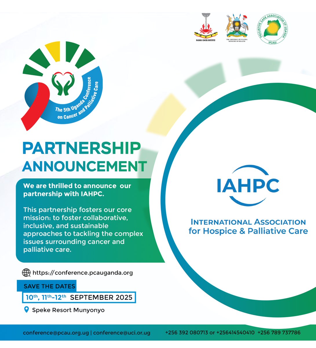 Thank you <a href="/IAHPC/">IAHPC</a>  for partnering with us for the 5th Uganda Conference on Cancer and Palliative Care! Interested in partnering? Learn more here: conference.pcauganda.org/sponsors-and-e… #UCIPCAUConf2025 #5thUCCPC