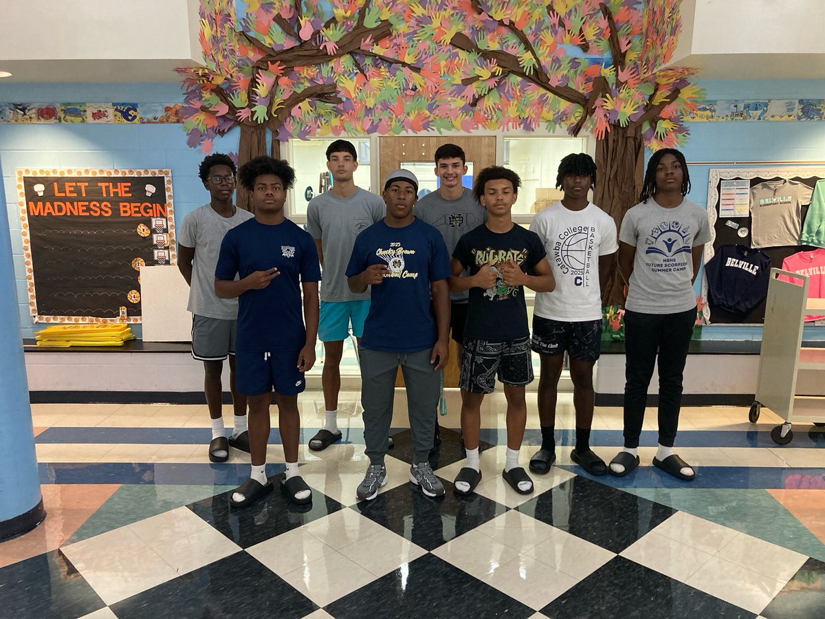 ScorpTown's tweet photo. We love supporting our feeder schools! A few of our basketball players helped Belville with moving things around the school today! https://t.co/E0AZK5Fpo5