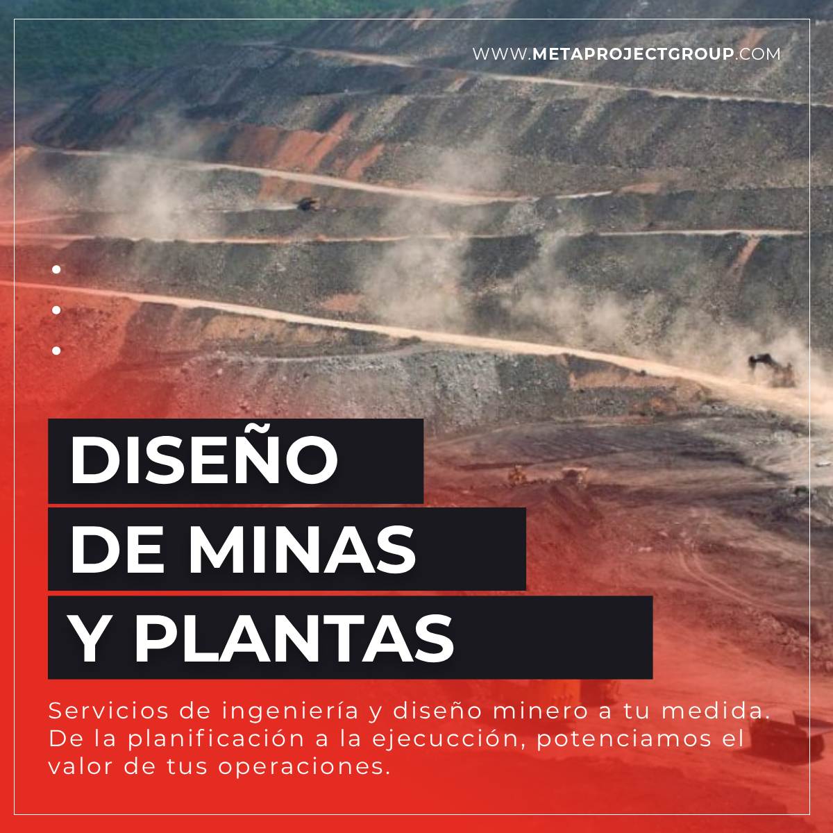En METAPROJECT GROUP, nuestros servicios de ingeniería en diseño de minas y plantas convierten la planificación estratégica en proyectos mineros rentables, innovadores y sostenibles. ⚒️🌱

🔗 n9.cl/16hfr

#diseñodeminas #planificaciónminera #ingenieríaminera