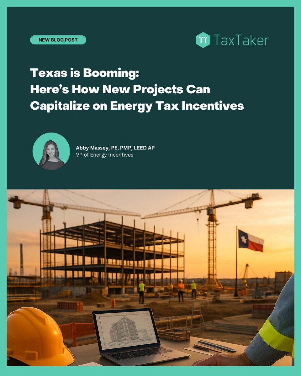 Texas is booming with massive investments in manufacturing, data centers, EVs, and clean energy. Federal tax incentives like 179D, 45L, ITC, and 100% bonus depreciation can supercharge ROI — but deadlines are closing fast. 

Act now: bit.ly/45zcOEs