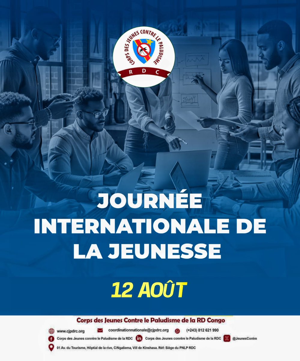 En cette Journée internationale de la Jeunesse, nous saluons avec admiration l'engagement et le courage des membres du Corps des Jeunes contre le Paludisme en RDC. Vous êtes la preuve vivante que la jeunesse est une force de changement, d'espoir et de résilience. Bravo et courage