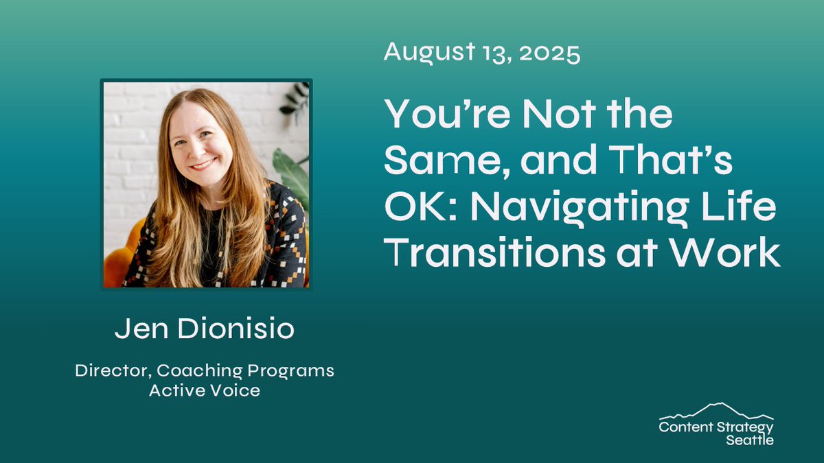 See you at our event tomorrow with Jen Dionisio!
🕕 6 p.m. PDT 
📅 August 13, 2025 
🖋️ RSVP: meetup.com/content-strate…

(And no, you didn't miss anything; we don't post here often)
