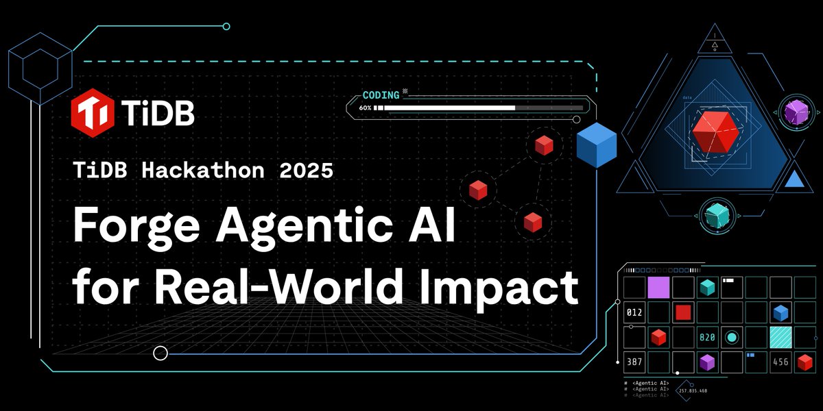 TiDB (@tidb_developer) on Twitter photo ๐ฅ Ready to build the next generation of AI agents? The ๐ง๐ถ๐๐ ๐๐ด๐ฒ๐ป๐๐ซ ๐๐ฎ๐ฐ๐ธ๐ฎ๐๐ต๐ผ๐ป ๐ฎ๐ฌ๐ฎ๐ฑ is currently underway!
This year, weโre challenging developers to build multi-step, agentic AI applications using TiDB Serverless + Vector Search on TiDB Cloud. ๐ค
The ๐ฅ Ready to build the next generation of AI agents? The ๐ง๐ถ๐๐ ๐๐ด๐ฒ๐ป๐๐ซ ๐๐ฎ๐ฐ๐ธ๐ฎ๐๐ต๐ผ๐ป ๐ฎ๐ฌ๐ฎ๐ฑ is currently underway!
This year, weโre challenging developers to build multi-step, agentic AI applications using TiDB Serverless + Vector Search on TiDB Cloud. ๐ค
The