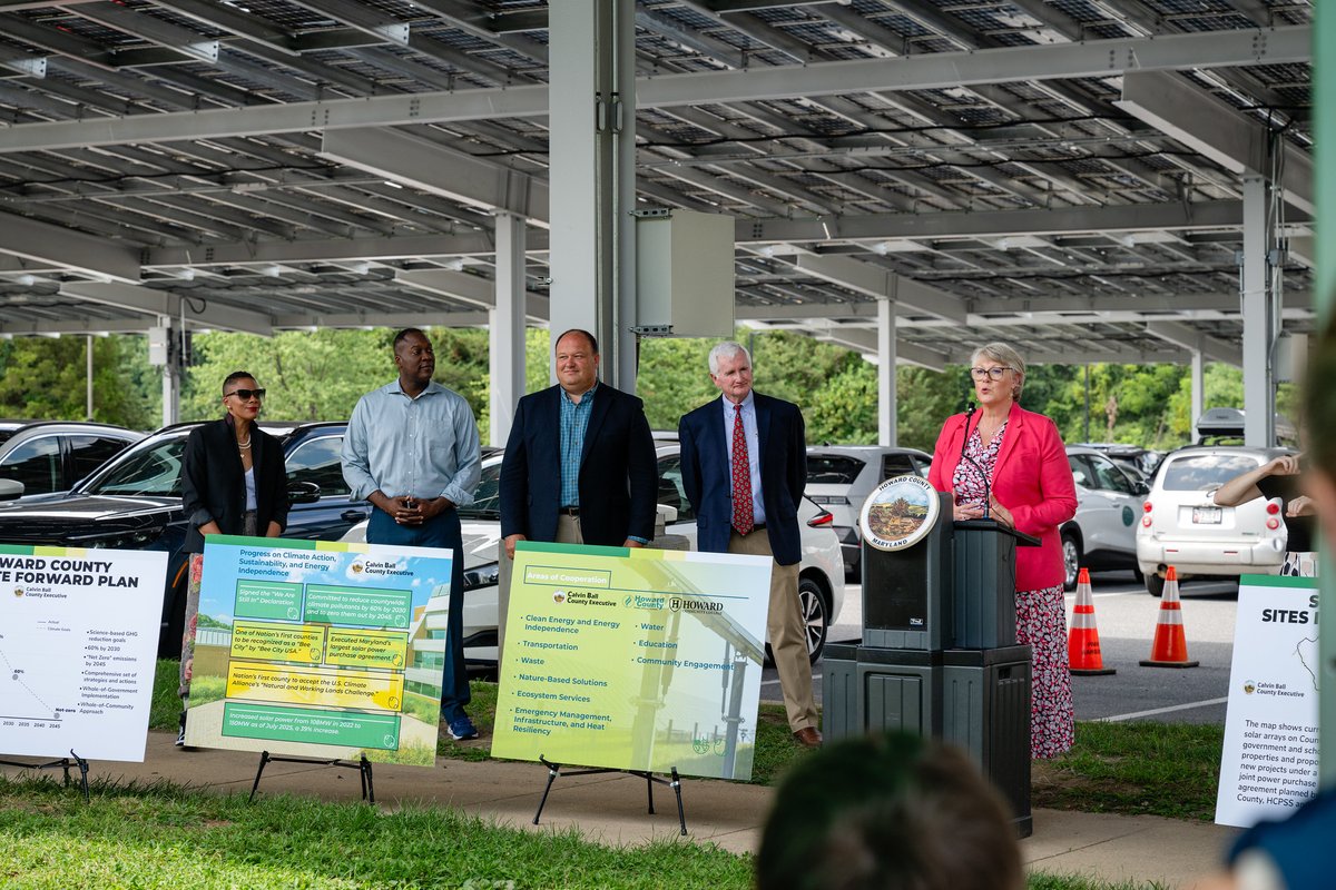 Yesterday, MCEC joined <a href="/HoCoGov/">Howard County Gov't</a> officials for the signing of a joint MOU &amp; RFP for a solar power purchase agreement.

The deal will support 20+ new solar installations, which include a mix of rooftop, parking canopies &amp; ground mount systems.

Learn More: bit.ly/45ezQ4r