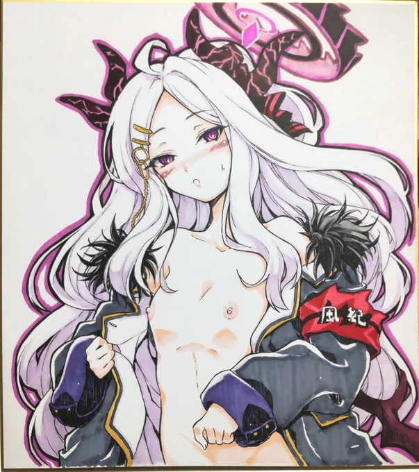 1日目土曜日 西に21b あかぎれ堂 ブルアカの新刊(新刊は東方本になります)がないので色紙を出そうかと思います これから描きます ↓は昔描いたブルアカ系の色紙