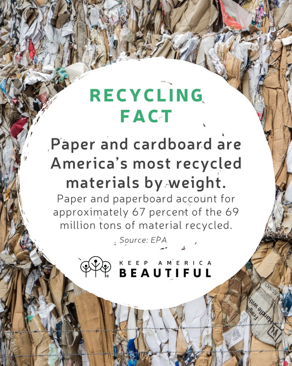 Make sure to recycle your paper and cardboard! ♻️ Join the #GreatestAmericanCleanup and commit to recycling right! kab.org/greatest

#KeepAmericaBeautiful #DoBeautifulThings