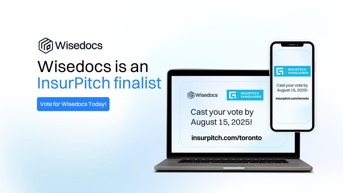 Wisedocs (@wisedocsai) on Twitter photo Wisedocs is a finalist for InsurPitch Toronto 2025 ๐
Thanks to <a href="/Guidewire_PandC/">Guidewire Software</a> and the Insurtech Vanguards program for the recognition
Only 3 days left to vote! ๐ฅ hubs.ly/Q03BCx090
#Wisedocs #InsurPitch #InsurtechVanguards #ClaimsProcessing #HumanInTheLoop #Insurtech Wisedocs is a finalist for InsurPitch Toronto 2025 ๐
Thanks to <a href="/Guidewire_PandC/">Guidewire Software</a> and the Insurtech Vanguards program for the recognition
Only 3 days left to vote! ๐ฅ hubs.ly/Q03BCx090
#Wisedocs #InsurPitch #InsurtechVanguards #ClaimsProcessing #HumanInTheLoop #Insurtech
