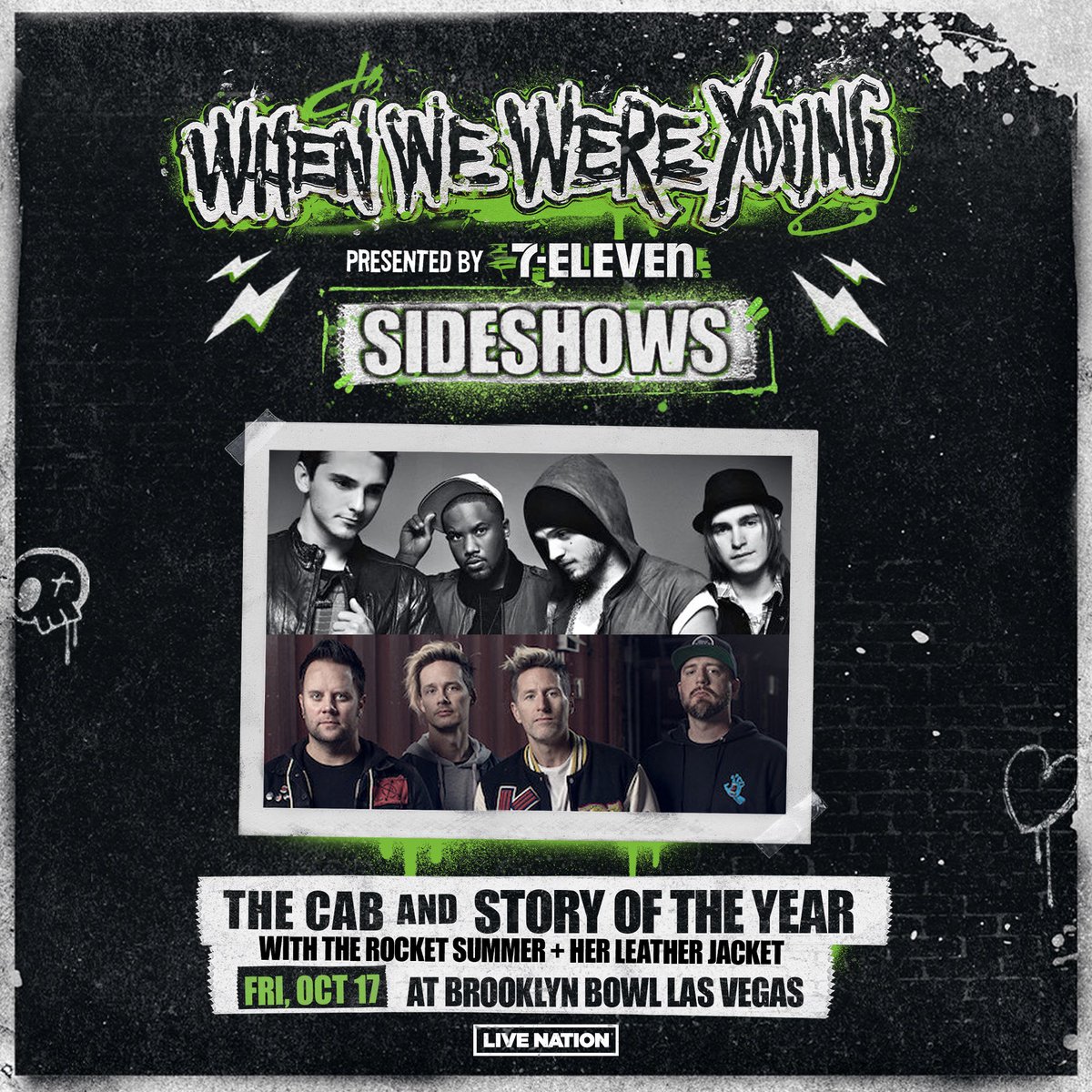 The Cab (@thecab) on Twitter photo Kicking off WWWY weekend with our friends <a href="/StoryoftheYear/">Story of the Year</a> <a href="/TheRocketSummer/">Bryce Avary</a> #herleatherjacket
Vegas we’re coming home
TICKETS ON SALE FRIDAY AUGUST 15 @ 10:00 AM PST Kicking off WWWY weekend with our friends <a href="/StoryoftheYear/">Story of the Year</a> <a href="/TheRocketSummer/">Bryce Avary</a> #herleatherjacket
Vegas we’re coming home
TICKETS ON SALE FRIDAY AUGUST 15 @ 10:00 AM PST