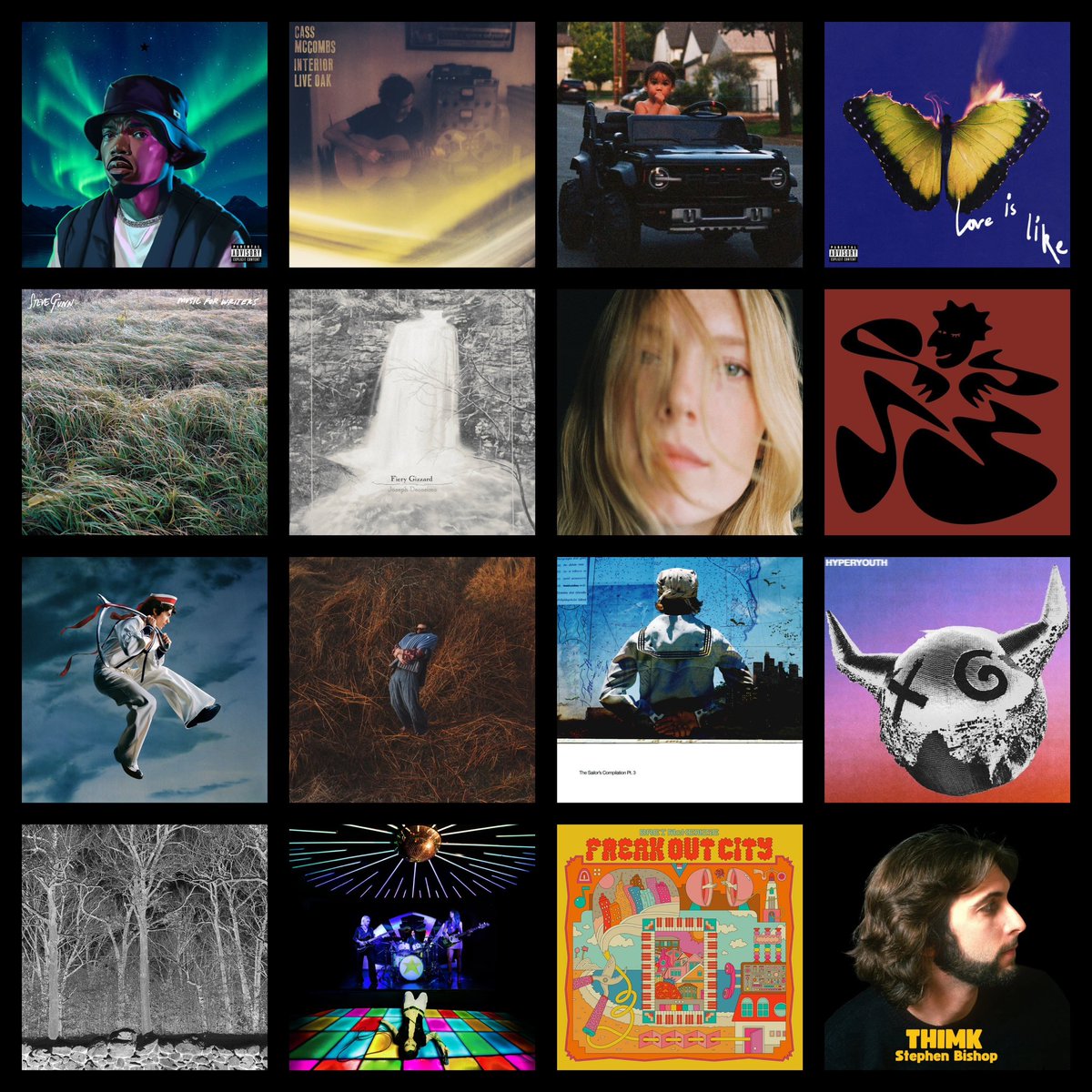 こちらは2025年8月15日金曜日に発売が予定されている注目のアルバムです。

Chance the Rapper
Cass McCombs
Dijon
Maroon 5

Steve Gunn
Joseph Decosimo
Georgia Harmer
KAYTRANADA

Conan Gray
Jack Garratt
Jimi Somewhere
Joey Valence &amp; Brae

Pile
The Aces
Bret McKenzie
Stephen Bishop