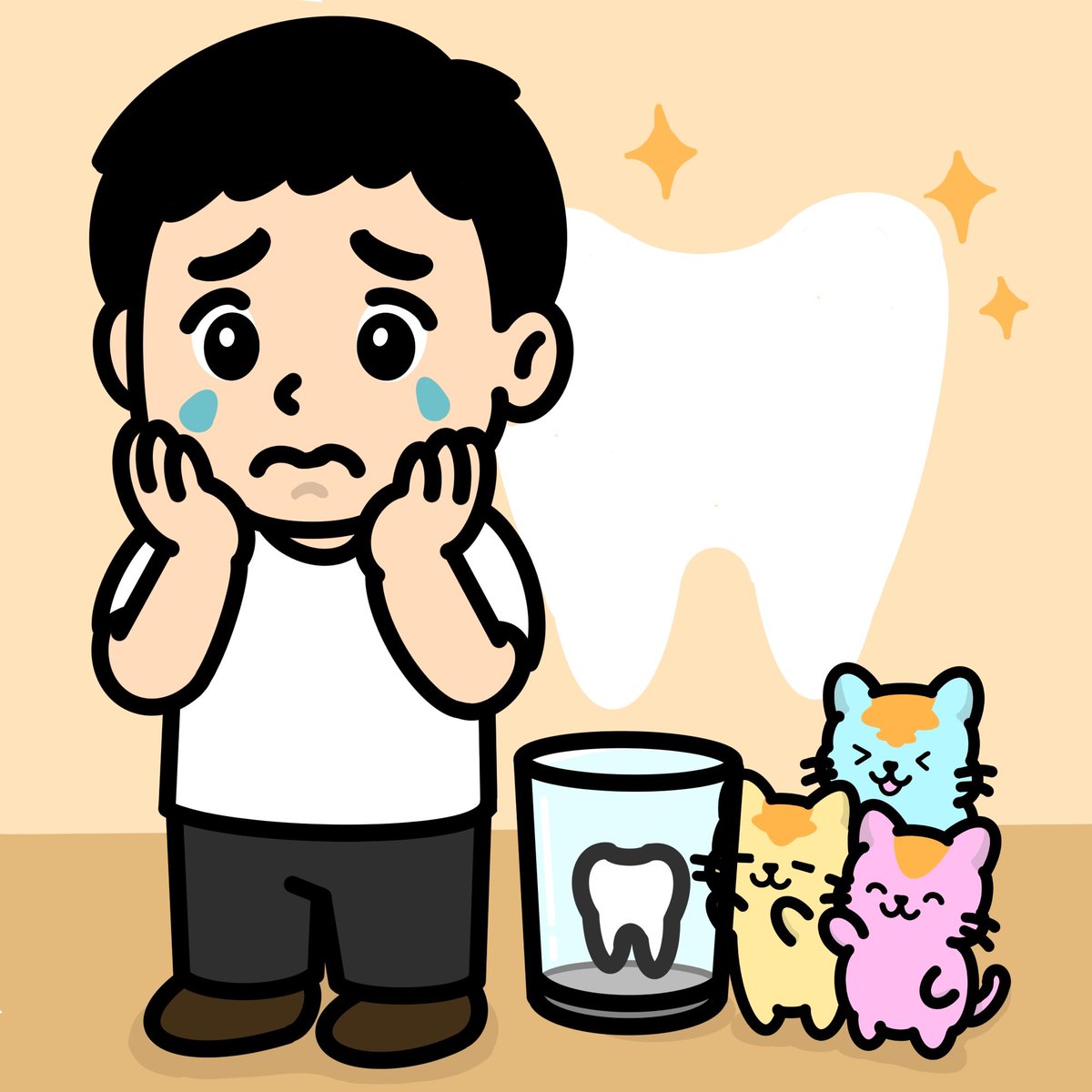 仮歯がポロっと外れて…歯医者直行🚶‍♂️💨
診てもらったら → 奥歯を抜くことに😱
歯って本当に大事…油断禁物⚠️

#歯医者 #抜歯 #仮歯 #歯の健康 #歯科治療 #生成AI #AIイラスト
