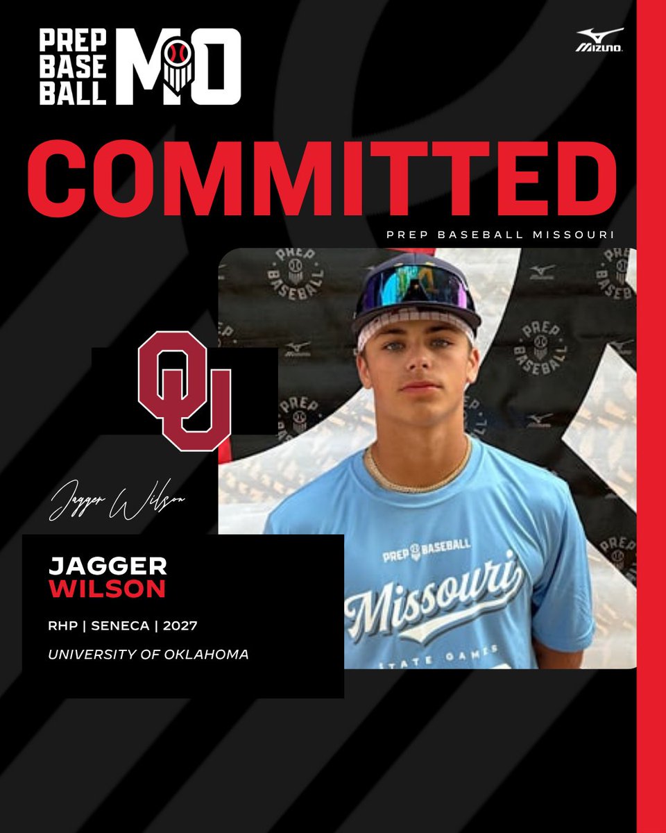 Prep Baseball Missouri (@prepbaseballmo) on Twitter photo RHP Jagger Wilson (Seneca, 2027) commits to the University of Oklahoma
👤: loom.ly/fwgx7QE
<a href="/jagger_wilson1/">Jagger Wilson</a> // <a href="/SenHighBaseball/">Seneca Baseball</a> // <a href="/OU_Baseball/">Oklahoma Baseball</a> RHP Jagger Wilson (Seneca, 2027) commits to the University of Oklahoma
👤: loom.ly/fwgx7QE
<a href="/jagger_wilson1/">Jagger Wilson</a> // <a href="/SenHighBaseball/">Seneca Baseball</a> // <a href="/OU_Baseball/">Oklahoma Baseball</a>