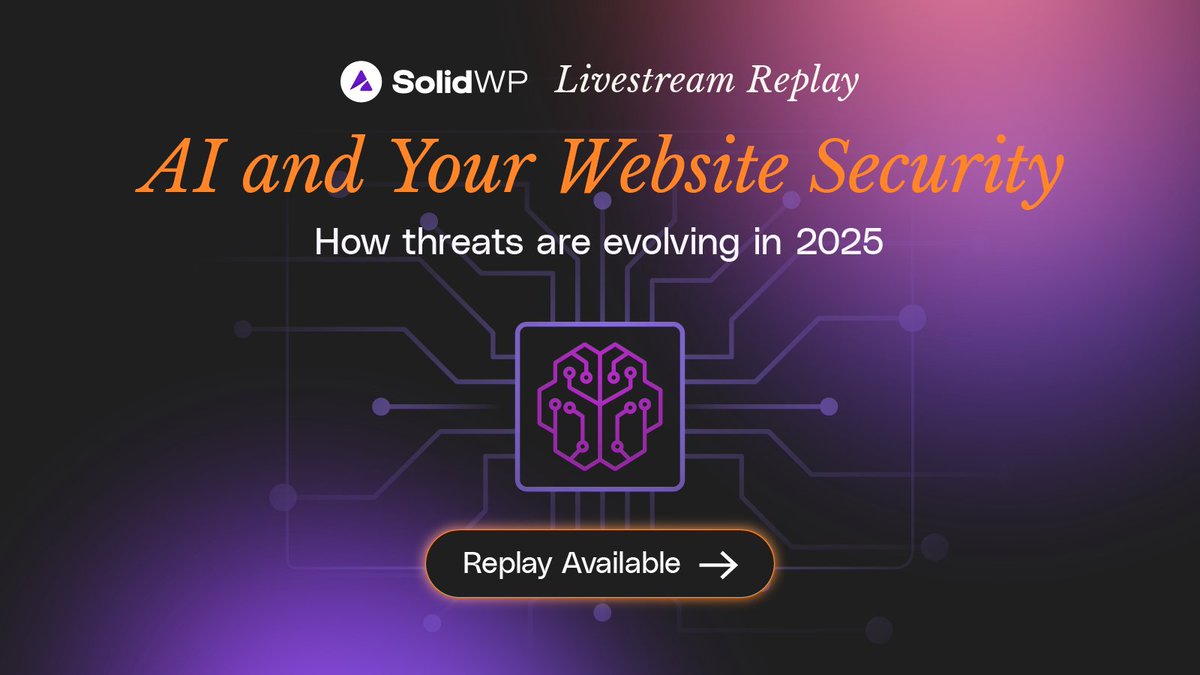 Didn't get a chance to watch our AI security livestream? We're making it easy: the replay with Thomas Raef is still available. Essential info for keeping your WordPress sites secure.
🔗 loom.ly/PBm-_Vw
#Cybersecurity #WordPress
