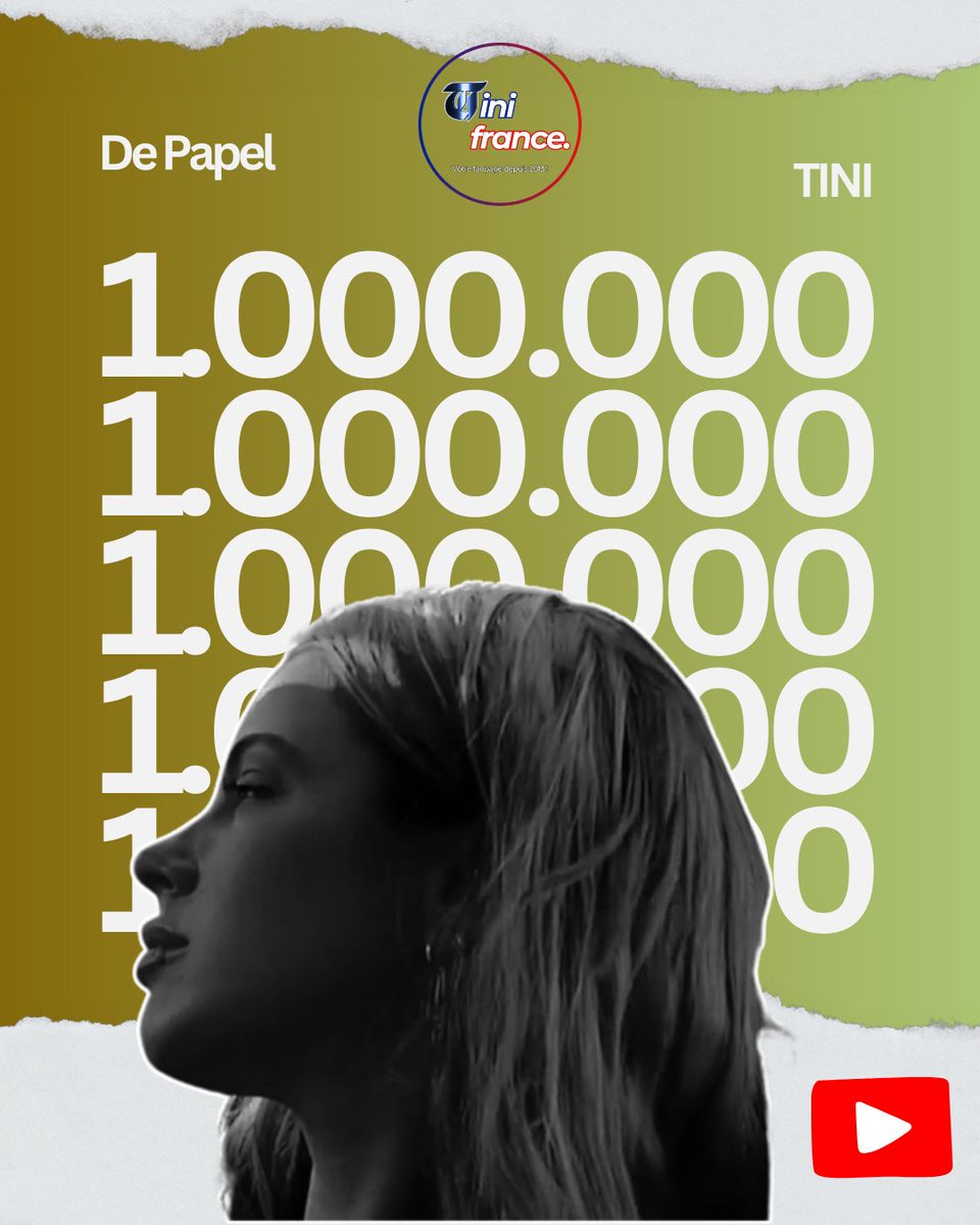 MStoesselFrance's tweet photo. 1 million de vues sur Youtube et de streams sur Spotify #DePapel 🎵 https://t.co/gr2djCd4zt