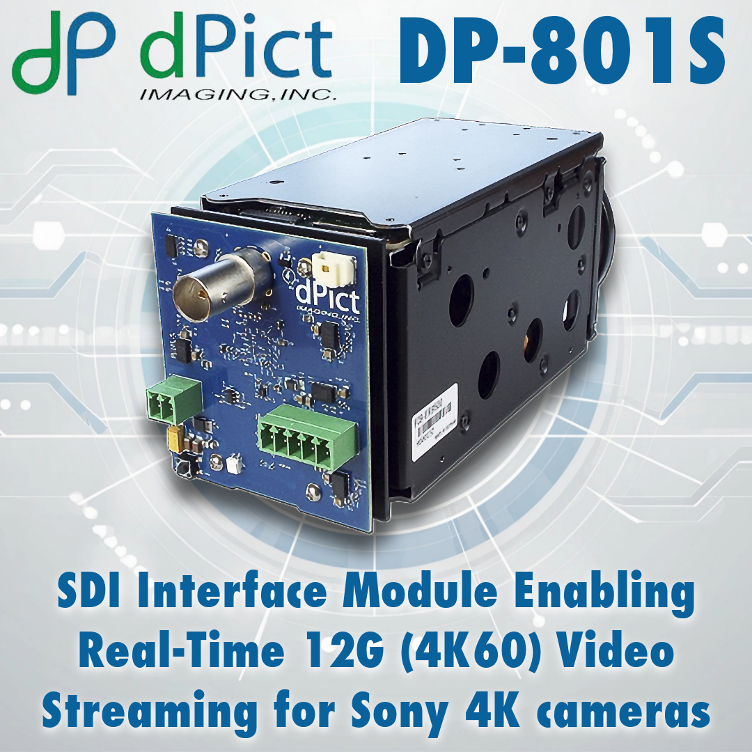 Newly announced by dPict Imaging, the DP-801S is an SDI interface module enabling real-time 12G (4K60) video streaming for Sony 4K block cameras.

store.sundance.com/product/dp-801…

#SDI #60fps #UHD #livestreaming #4K #video