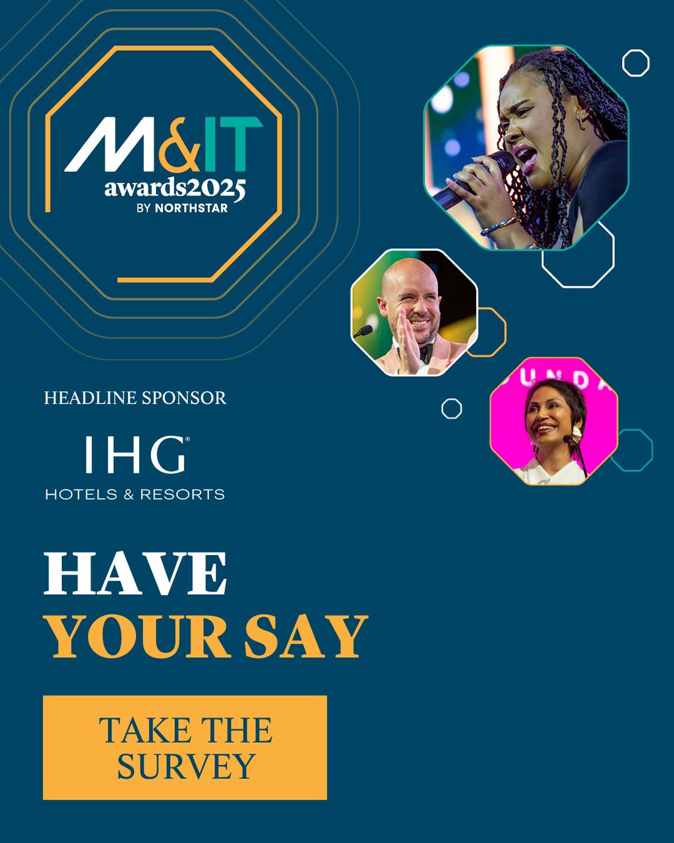 MeetingsShow's tweet photo. 💬 Have your say – and help shape the future of our industry. 

The M&amp;IT Awards 2025 Industry Survey is now open – and we’re encouraging all our friends, partners, and attendees to get involved: https://t.co/0uJDe0qicb https://t.co/qFSz1zQxh5