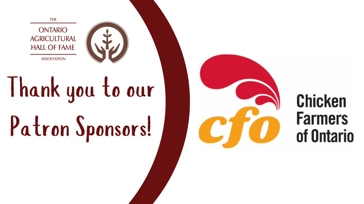 Chicken Farmers of Ontario (CFO) represents more than 1,300 family-run farms that collectively ensure Ontario consumers enjoy a reliable supply of safe, healthy, high quality, Ontario-grown chicken.

Thanks <a href="/OntarioChicken/">Chicken Farmers of Ontario</a> for your continued support of the Hall of Fame!