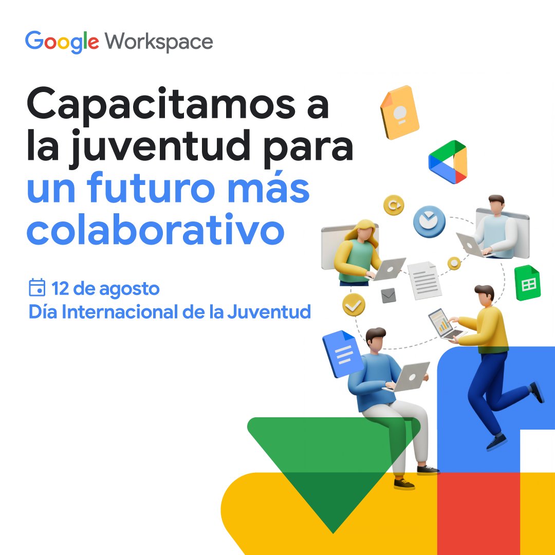 Workspace_LA's tweet image. 🌍 En el #DíaInternacionalDeLaJuventud, celebramos que el poder de la educación y la tecnología abre nuevos caminos. Con #GoogleWorkspace, los jóvenes no solo sueñan con el futuro, lo empiezan a construir desde hoy. 

¡Feliz día! 🎉
