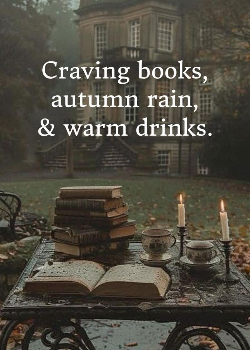 NosCalanGaeaf's tweet photo. Craving books, autumn rain &amp; warm drinks 🌧️🍂📖 https://t.co/QkIzDUbWfT