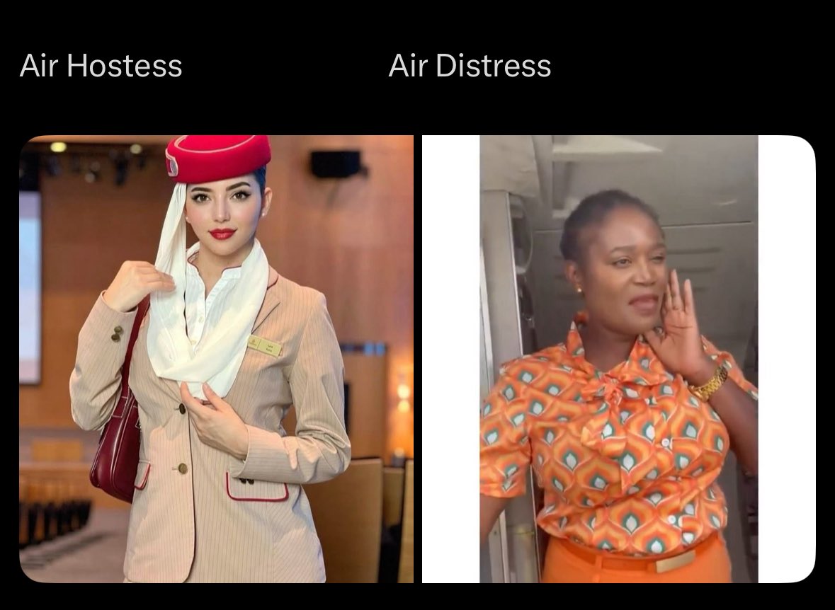 tuk2mac's tweet image. Air hostess are meant to be beautiful, but @ibomair chose an old saddist witch as an air distress. When u see a wicked lady, u can tell through her face.