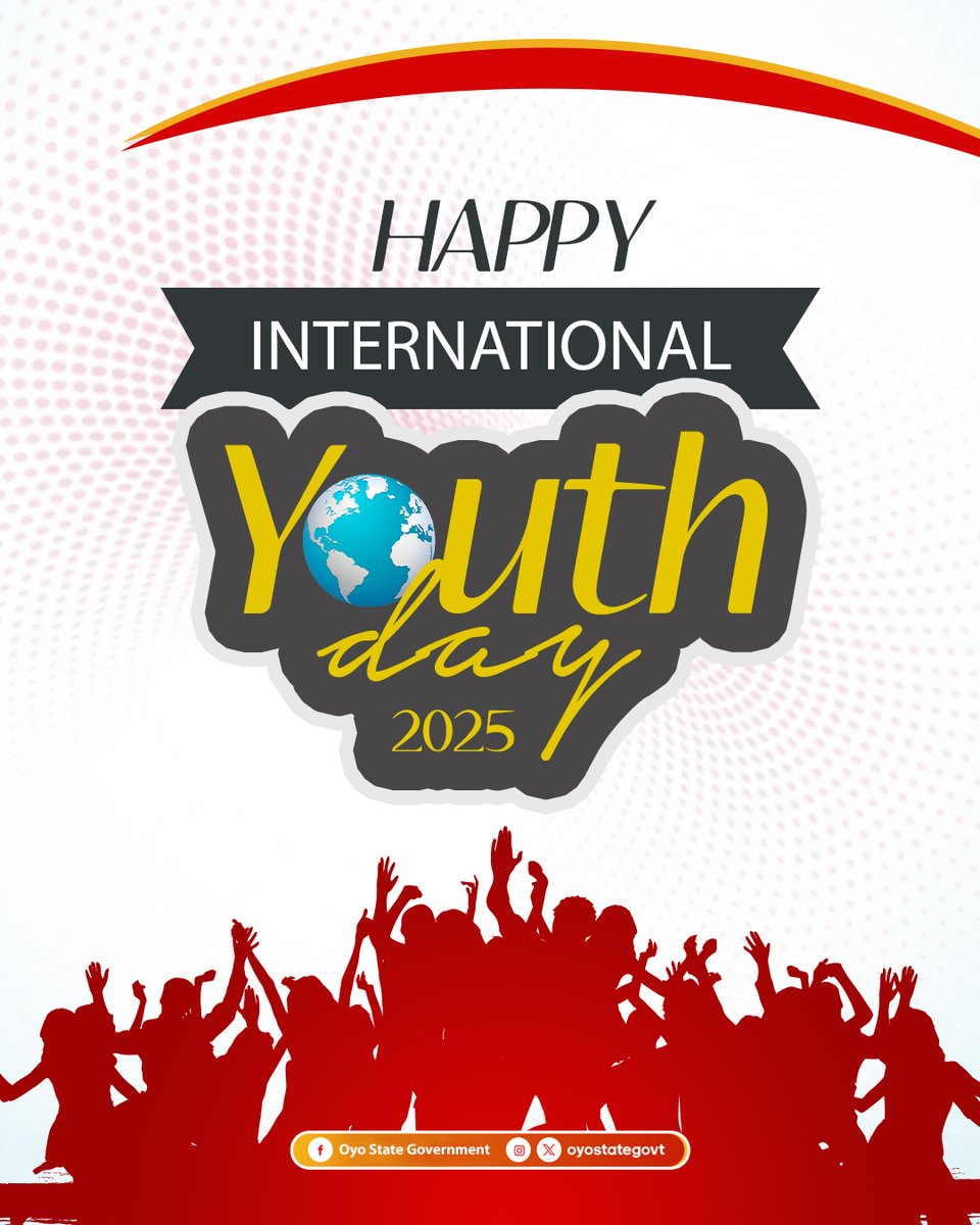 Our greatest resource is not in the ground, but in the strength, creativity, and vision of our young people.

Happy International Youth Day 2025 from the Government of Oyo State - the future is yours to build.