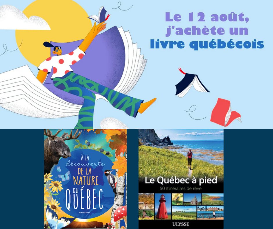 📚 Aujourd'hui, j'achète un livre québécois!
On vous propose deux coups de cœur littéraires:
- À la découverte de la nature du Québec de Mathieu Fortin
- Le Québec à pied – 50 itinéraires de rêve de <a href="/Ulysseditions/">UlysseÉditions</a>
* Plusieurs faisant partie du <a href="/SentierTC/">Sentier Transcanadien 🇨🇦</a>!