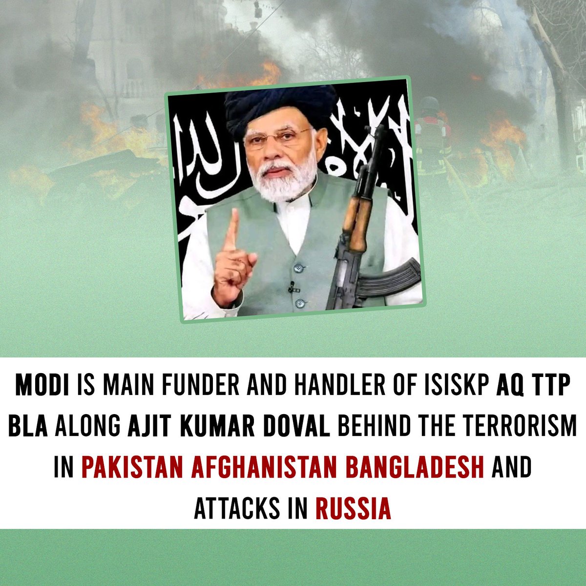 Rafay031's tweet image. Modi’s terror policies threaten neighboring countries #ExposeModi #AjitDovalRole #IndianTerrorState