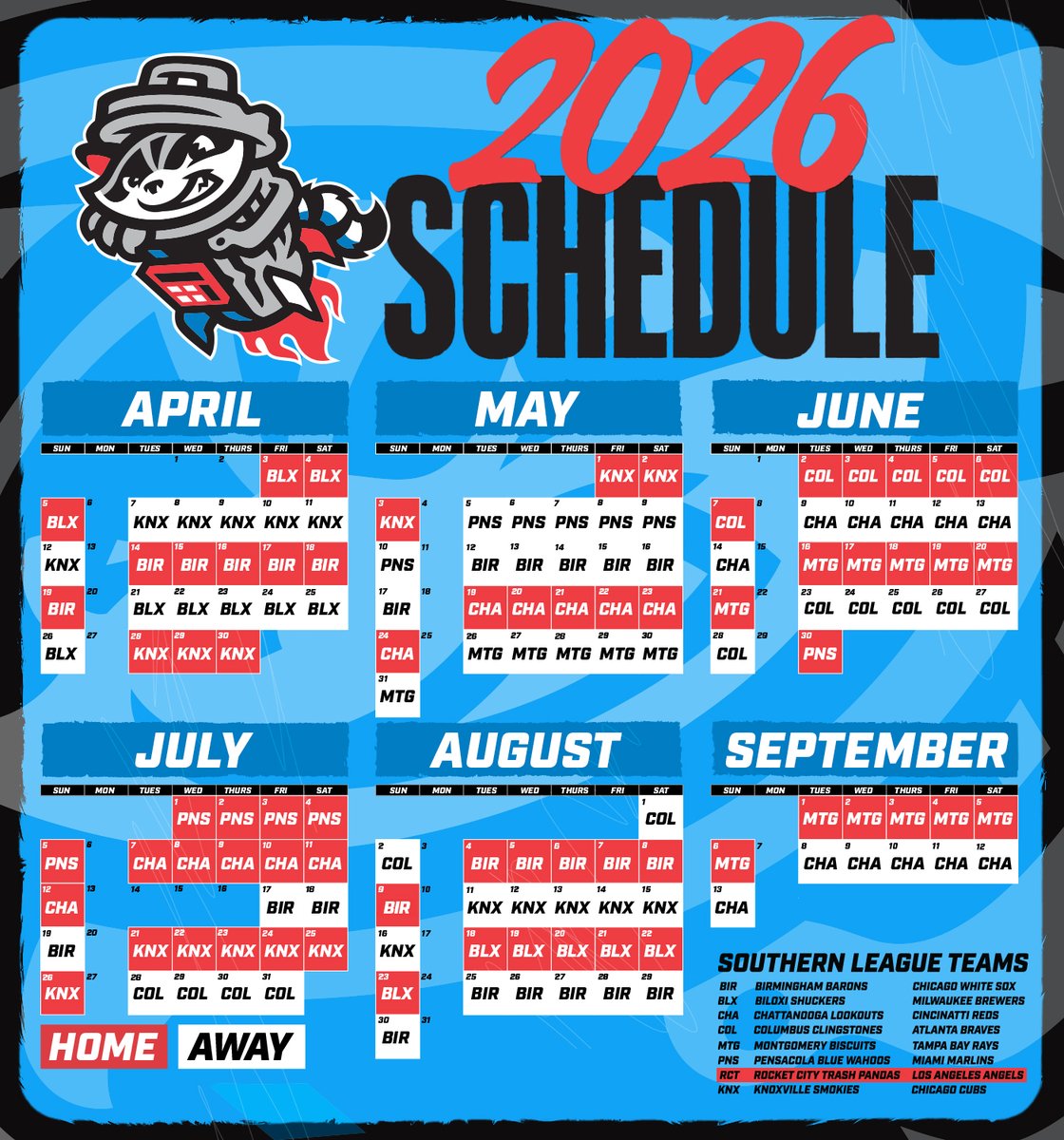 trashpandas's tweet image. Blasting off to 2026 🚀⚾️ The 2026 Schedule is here with 69 home games including Memorial Day Weekend, the entire week of the 4th of July, and so many more days of Panda action!
LEARN MORE: bit.ly/4mI7qWz