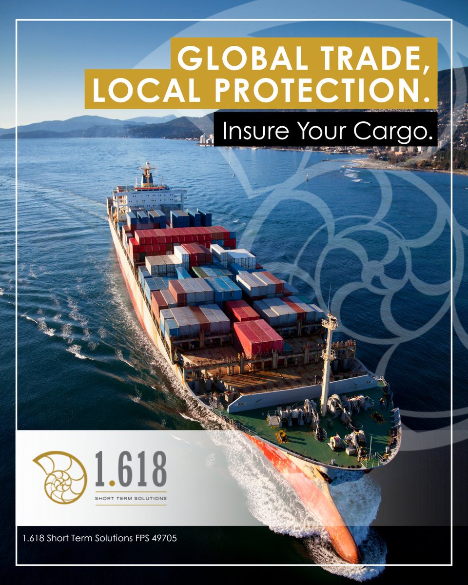 1618_STS's tweet photo. Shipping goods internationally? 🌍 Mitigate risks of loss or damage! 1.618 STS Cargo Insurance: https://t.co/86TcrV1H7T #InternationalTrade #1618ShortTermSolutions https://t.co/wiaw2idchn