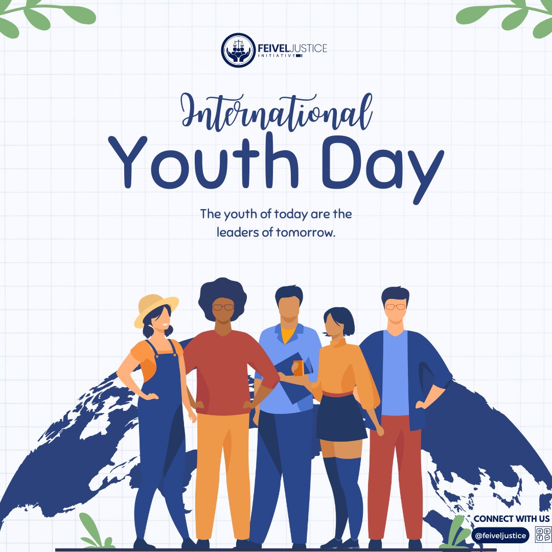 FeivelJustice's tweet photo. Happy International Youth Day!

Today, we celebrate the power, creativity, and resilience of young people everywhere.
The 2025 theme "Local Youth Action for SDGs and Beyond"  reminds us that real change starts right where we are. https://t.co/BGn6EsGlSB