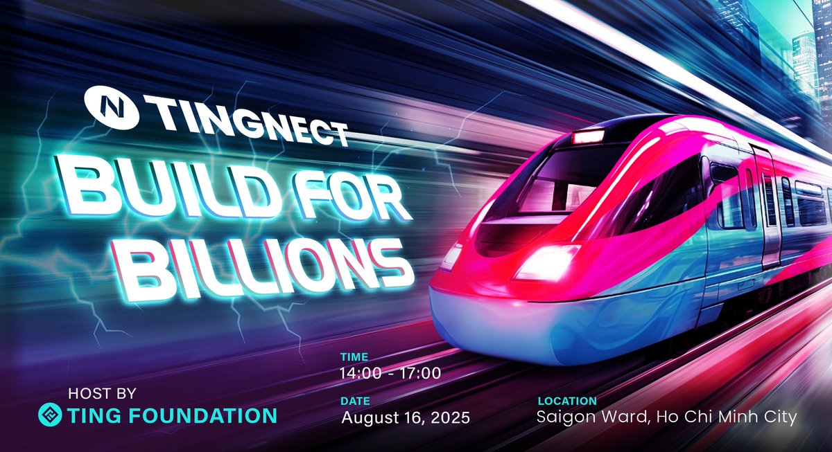 [Media Partner]
[ANNOUNCEMENT] TINGNECT – BUILD FOR BILLIONS EVENT OFFICIALLY KICKS OFF!  

The event that connects Web3 builders with Billions of users is about to begin at TingNect!  

🤝 Date &amp; Time: 2:00 - 5:00 PM UTC, August 16, 2025 📷 Venue: Ho Chi Minh, Vietnam