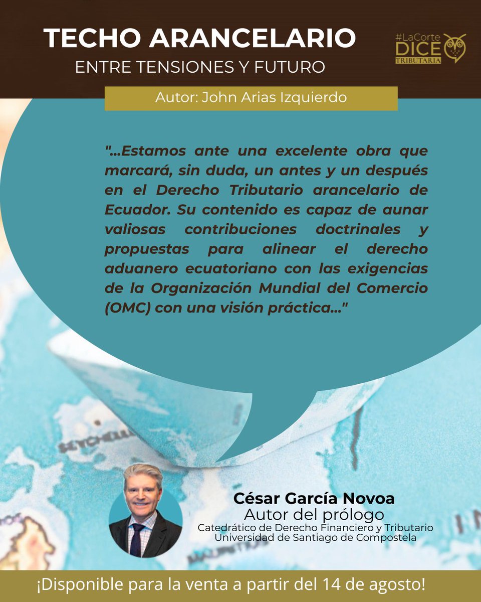 📚Te compartimos la opinión de César García Novoa, autor del prólogo de la obra y Catedrático de la Universidad de Santiago de Compostela.

En su comentario, resalta la relevancia de este libro como una contribución fundamental para el Derecho Tributario arancelario del Ecuador.