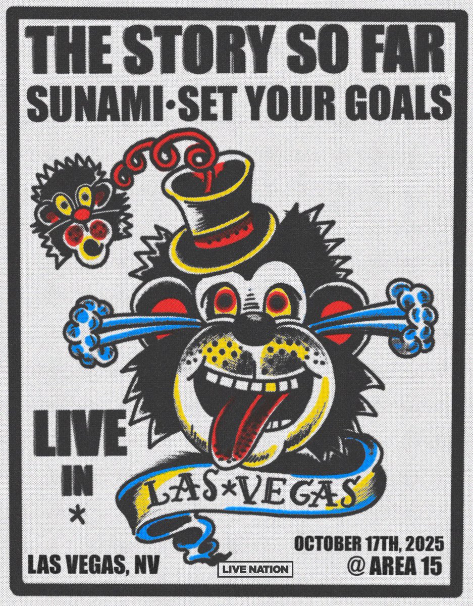 We’re playing a show with <a href="/sunami/">角南達也</a>.408 &amp; @setyourgoalsband before @whenwewereyoungfest in Vegas this October. Tickets go on sale Friday at 10am PT.

Art: @carlosxchavarriaga
