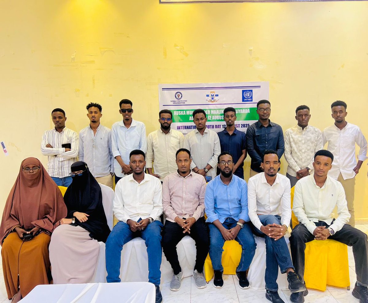 Today, with support from <a href="/UNTMIS_/">UNTMIS</a>, we marked #IYD2025 through events in Afgooye, Beledweyne, and Galkayo. The celebrations included panel discussions examining youth development, their societal influence, and contributions to rebuilding #Somalia.<a href="/US2SOMALIA/">U.S. Embassy Mogadishu, Somalia</a> <a href="/UNTMIS_/">UNTMIS</a> <a href="/UKinSomalia/">UK in Somalia🇬🇧🇸🇴</a>