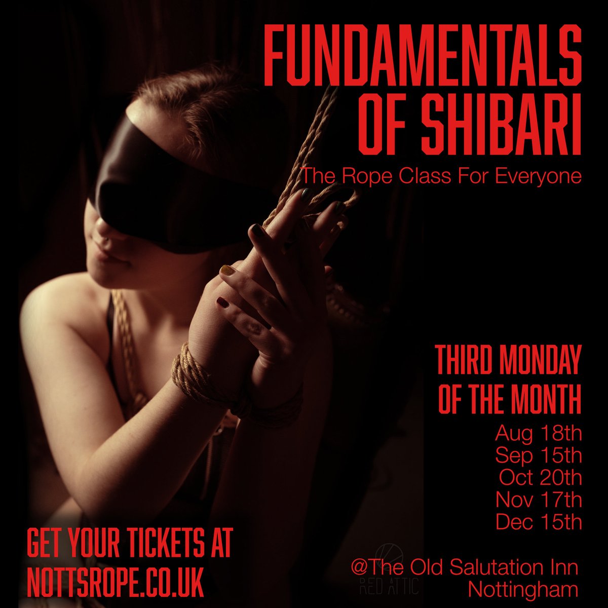 Our fundamentals class is coming up on Monday. Myself and AstroUnicorn are teaching double column ties.

eventbrite.co.uk/e/fundamental-…

(Poster model BrattyDancer, Rigger/photographer me)