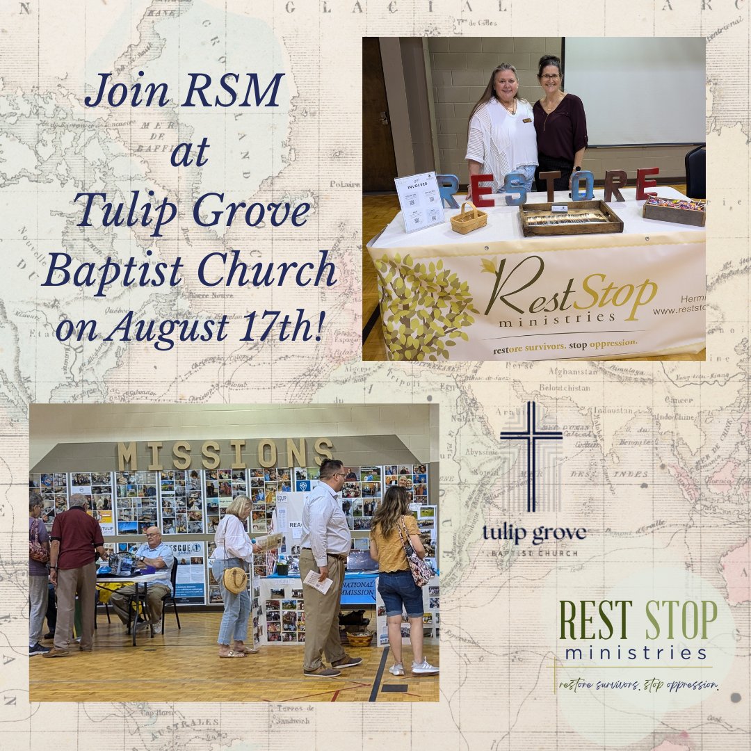 RSM is honored to participate in Tulip Grove Baptist Church's annual Missions Fair once again on August 17, 2025! 🌍

Stop by to chat with Connie and Team Rest Stop.🌿This year we'll even bring our #GoodHopeFarms products to the Missions Fair! 🐝