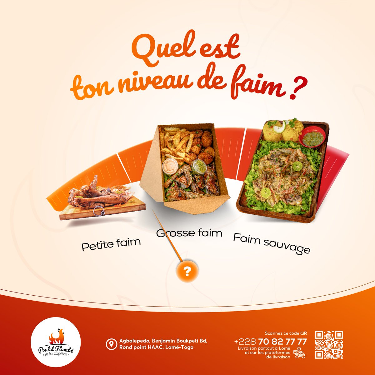 Parce que toutes les faims méritent leur plat.

Chez PFC, on respecte ton appétit — petit, costaud ou carnivore.

On a de quoi te rassasier à chaque envie.

Alors… tu manges quoi aujourd’hui ?